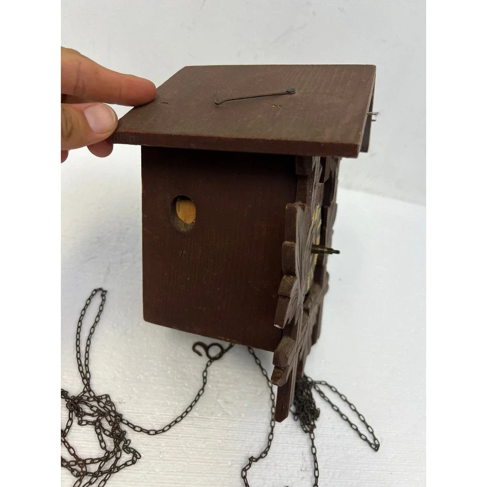Vintage Germany Cuckoo Clock Wooden Case Black Forest Mechanical Parts Repair